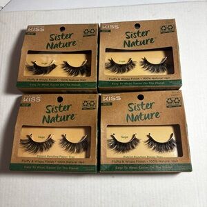 Kiss Sister Nature False Eyelashes - Sage (Black) set of 4 packages
